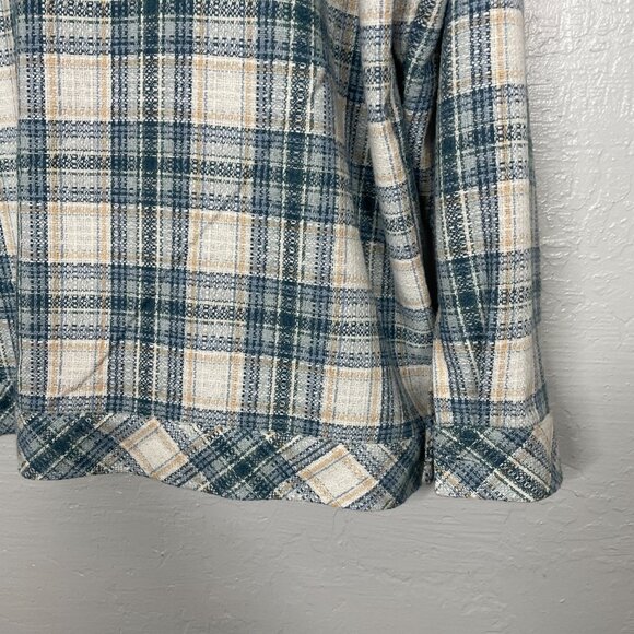 Boston Traders Women Plus Size XXL Blue White Plaid Tweed Jacket Button Front - Picture 7 of 9